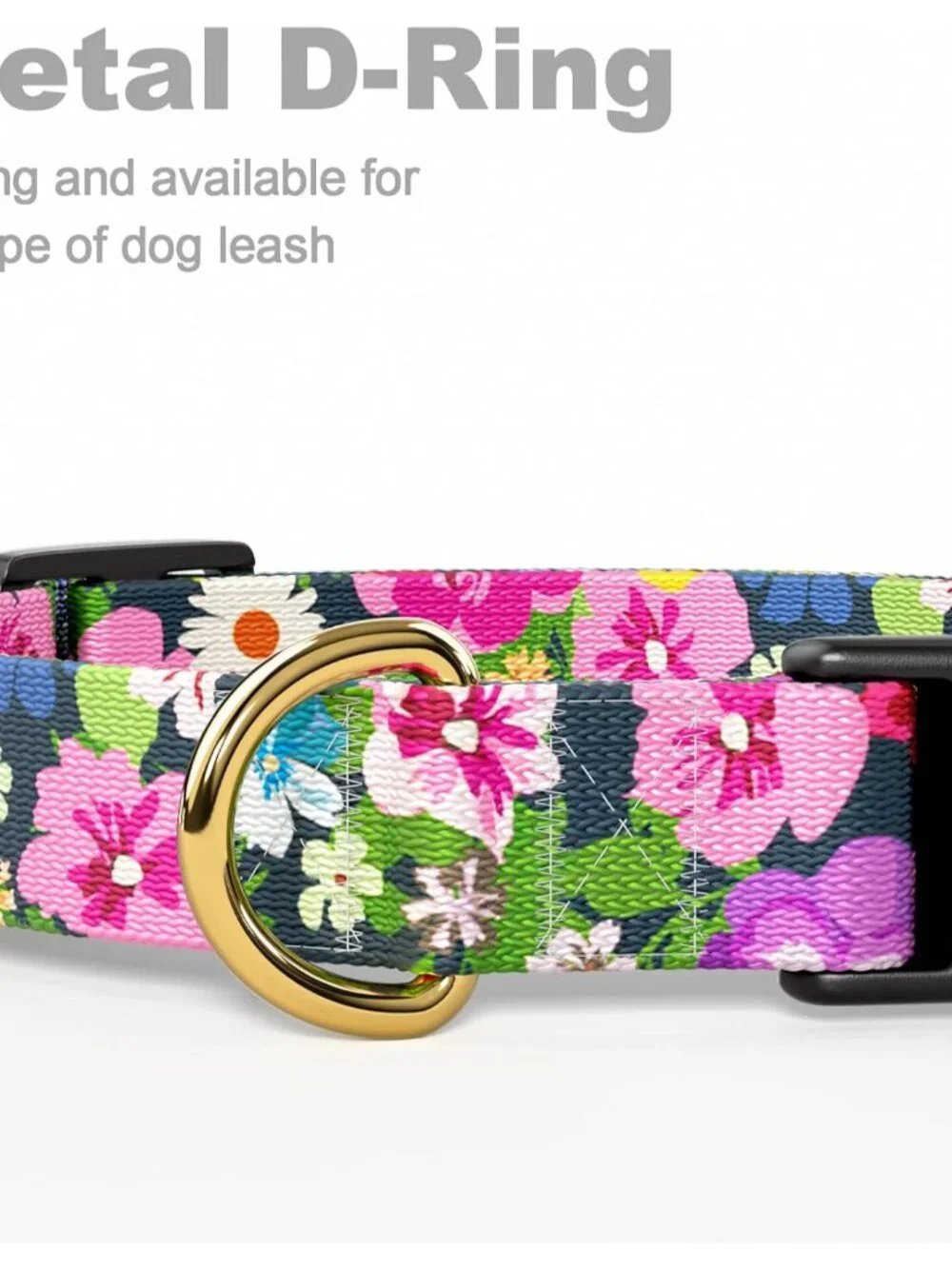 Dog Collar for Small Dogs, Cute Floral Heavy Duty Adjustable Puppy Collar with Q - Picture 5 of 7